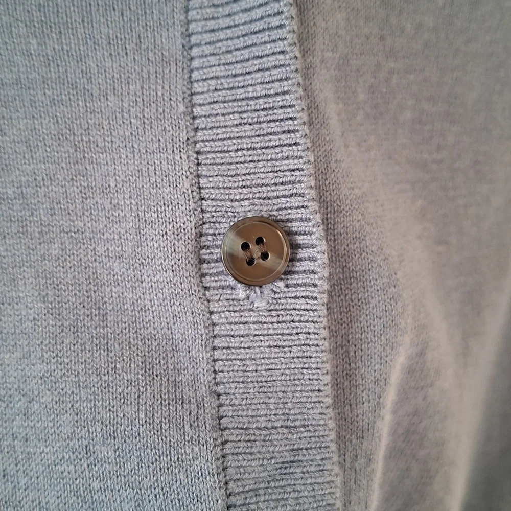 Sunday Best Sky/Cornflower Blue Silk, Cotton & Cashmere Cardigan (Size XXS) - Picture 5 of 7